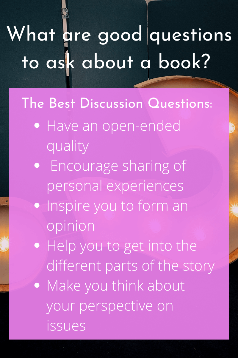 What are good questions to ask about a book?