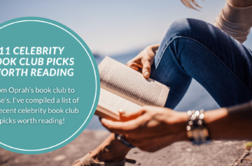 From Oprah’s book club to Reese’s, I've compiled a list of 11 recent celebrity book club picks worth reading! Stylish woman reading a celebrity book club pick on a rock by water.